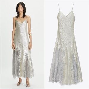 NWT Tory Burch Star Lace Slip Maxi Dress 14 $1,448